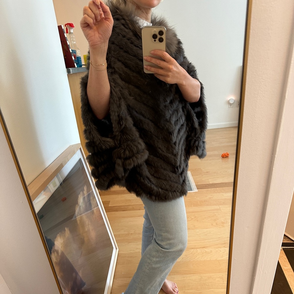 Faux fur cape